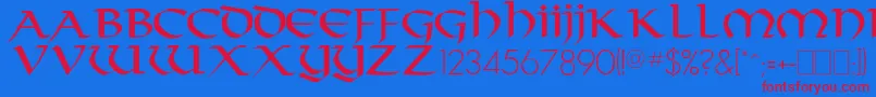 Crownler Font – Red Fonts on Blue Background