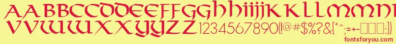Crownler-fontti – punaiset fontit keltaisella taustalla