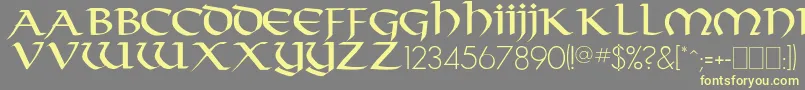 Crownler-Schriftart – Gelbe Schriften auf grauem Hintergrund