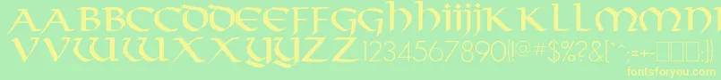 Crownler Font – Yellow Fonts on Green Background