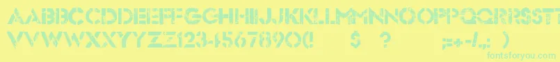 Dock51 Font – Green Fonts on Yellow Background