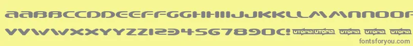 フォントBeware ffy – 黄色の背景に灰色の文字