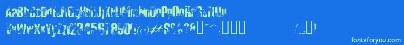 Ellibd Font – Green Fonts on Blue Background