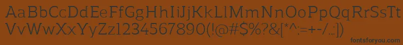 ReganslabRegular-Schriftart – Schwarze Schriften auf braunem Hintergrund