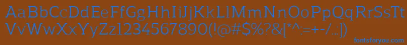 ReganslabRegular Font – Blue Fonts on Brown Background