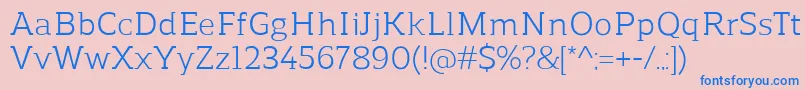 ReganslabRegular Font – Blue Fonts on Pink Background