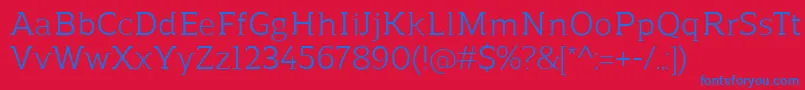 ReganslabRegular Font – Blue Fonts on Red Background