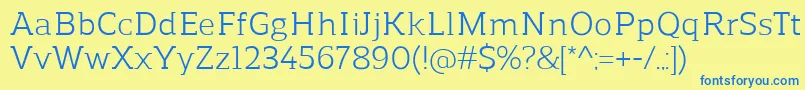 ReganslabRegular Font – Blue Fonts on Yellow Background