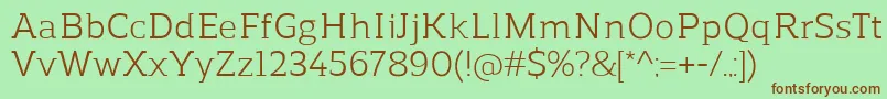 ReganslabRegular Font – Brown Fonts on Green Background