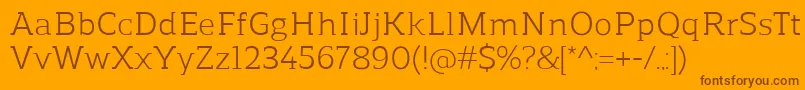 ReganslabRegular Font – Brown Fonts on Orange Background