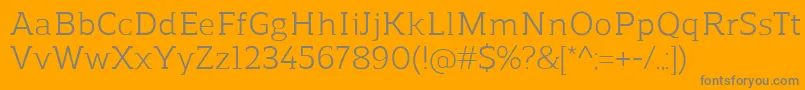 ReganslabRegular Font – Gray Fonts on Orange Background