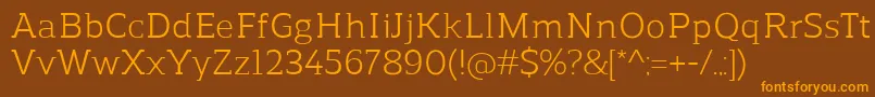 ReganslabRegular Font – Orange Fonts on Brown Background