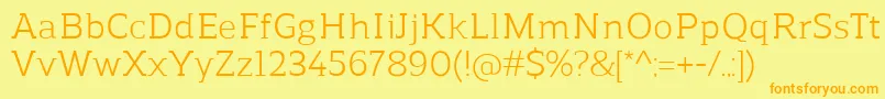 ReganslabRegular Font – Orange Fonts on Yellow Background