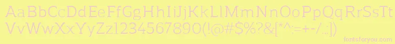 ReganslabRegular Font – Pink Fonts on Yellow Background