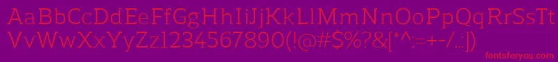 ReganslabRegular Font – Red Fonts on Purple Background