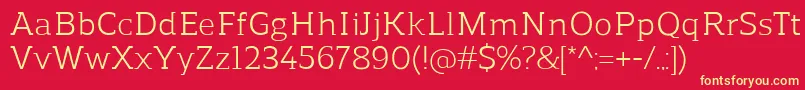 ReganslabRegular Font – Yellow Fonts on Red Background