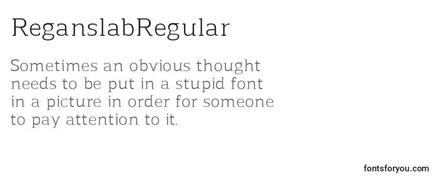 Review of the ReganslabRegular Font