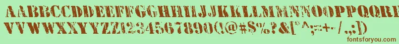Шрифт Wetworksleft – коричневые шрифты на зелёном фоне