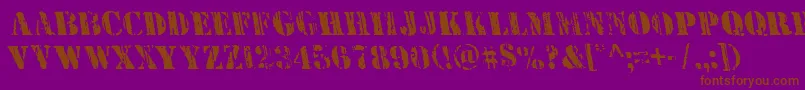 フォントWetworksleft – 紫色の背景に茶色のフォント