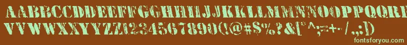 Шрифт Wetworksleft – зелёные шрифты на коричневом фоне
