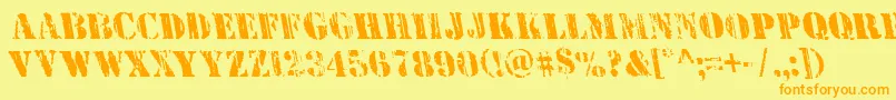 Wetworksleft Font – Orange Fonts on Yellow Background