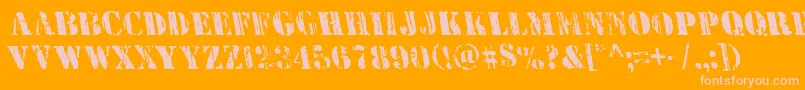 Wetworksleft-Schriftart – Rosa Schriften auf orangefarbenem Hintergrund