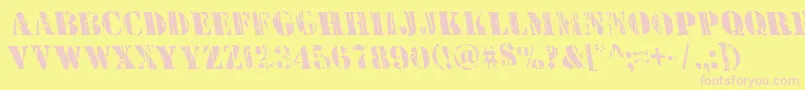 Wetworksleft-fontti – vaaleanpunaiset fontit keltaisella taustalla