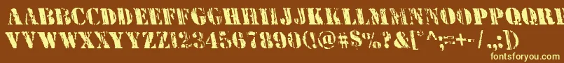 Wetworksleft-fontti – keltaiset fontit ruskealla taustalla