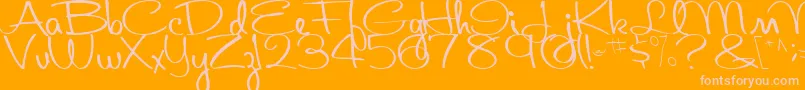 AboutRegularTtstd-Schriftart – Rosa Schriften auf orangefarbenem Hintergrund