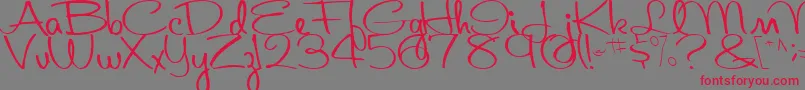 AboutRegularTtstd Font – Red Fonts on Gray Background