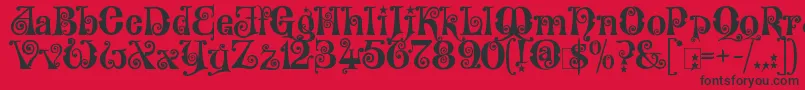 KingthingsWillowless Font – Black Fonts on Red Background