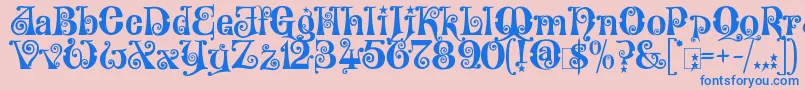 KingthingsWillowless Font – Blue Fonts on Pink Background
