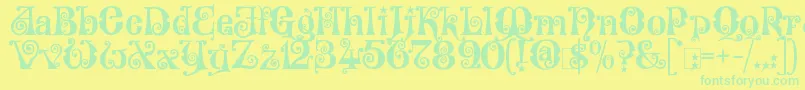 KingthingsWillowless Font – Green Fonts on Yellow Background