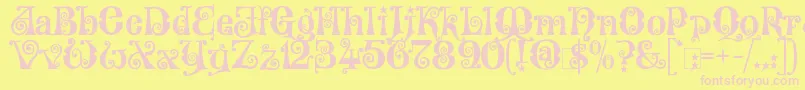 KingthingsWillowless Font – Pink Fonts on Yellow Background