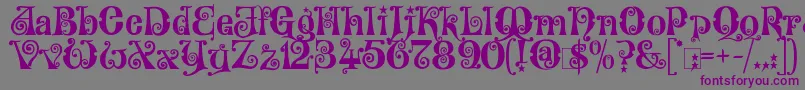 KingthingsWillowless-fontti – violetit fontit harmaalla taustalla