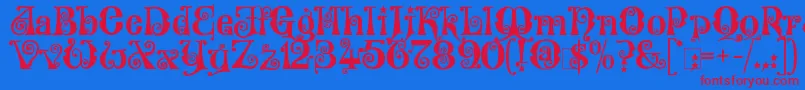 KingthingsWillowless Font – Red Fonts on Blue Background