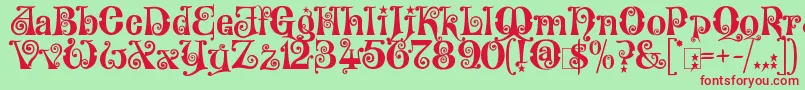 KingthingsWillowless Font – Red Fonts on Green Background