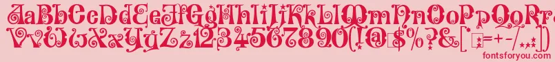 Czcionka KingthingsWillowless – czerwone czcionki na różowym tle