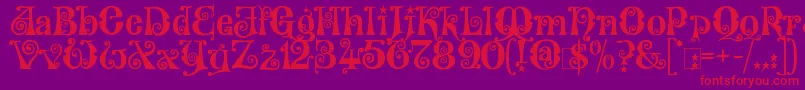 KingthingsWillowless Font – Red Fonts on Purple Background