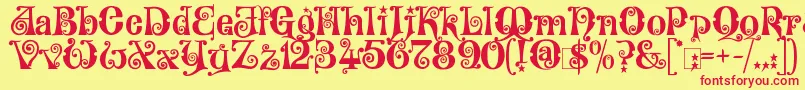 KingthingsWillowless Font – Red Fonts on Yellow Background