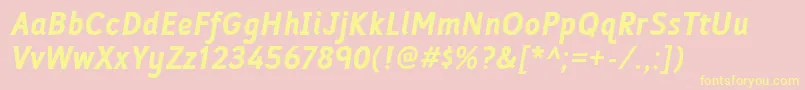 FolderrgBolditalic Font – Yellow Fonts on Pink Background