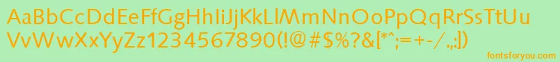 SaxonySerialRegularDb Font – Orange Fonts on Green Background