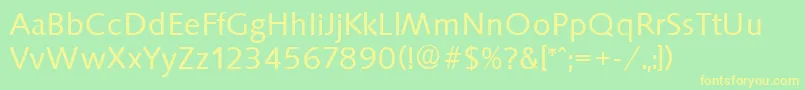 SaxonySerialRegularDb Font – Yellow Fonts on Green Background