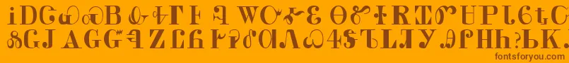 CaldwellRegular Font – Brown Fonts on Orange Background