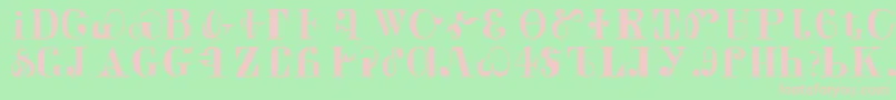 CaldwellRegular-fontti – vaaleanpunaiset fontit vihreällä taustalla