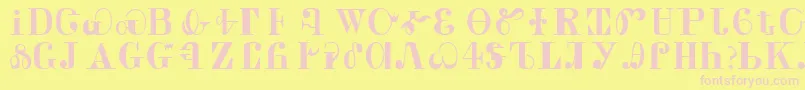 フォントCaldwellRegular – ピンクのフォント、黄色の背景
