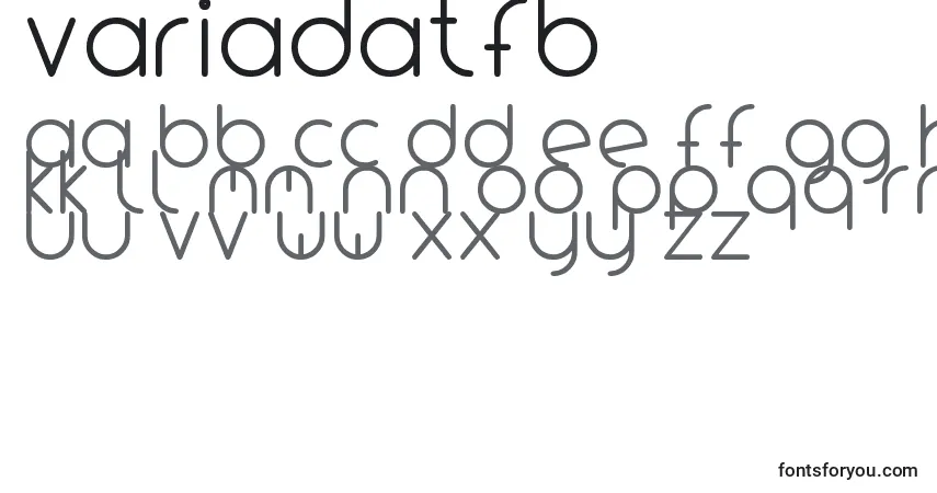 Schriftart VariadaTfb – Alphabet, Zahlen, spezielle Symbole