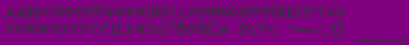 Czcionka Ds Greece – czarne czcionki na fioletowym tle