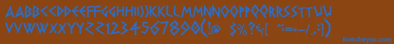 Ds Greece Font – Blue Fonts on Brown Background