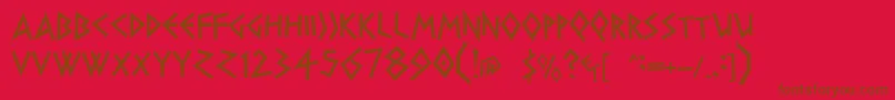 Ds Greece Font – Brown Fonts on Red Background